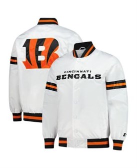 Starter Лёгкая молодёжная белая куртка Cincinnati Bengals Scout с застежкой на кнопках для тёплой погоды 11222495