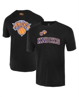 Чёрная футболка с крупным логотипом New York Knicks от FISLL, стандартного кроя, 100% хлопок 11176962