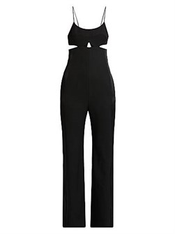 Приталенный комбинезон Victoria Beckham с вырезами, 55% полиэстер, 45% шерсть 11023942