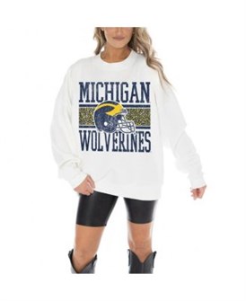 Женский свитшот Michigan Wolverines Fair Catch с длинными рукавами и ребристым воротником от Gameday Couture 11239631