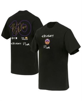 Женская черная футболка с оригинальной подписью и номером Kelsey Plum для команды Los Angeles Sparks, Round21 11224187