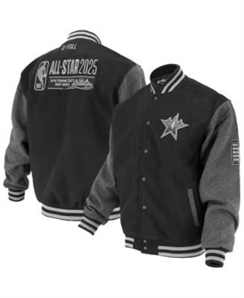 Куртка Fisll 2025 All-Star Game с контрастными рукавами и вышивкой, молодёжная чёрная лонгслив 11224119