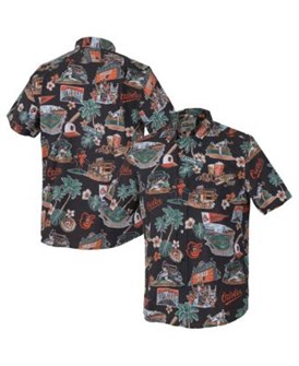 Reyn Spooner Мужская чёрная рубашка с коротким рукавом Baltimore Orioles Scenic Tri-Blend с технологией 4-стороннего растяжения 11222457