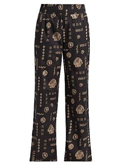 Rails Прямые хлопковые брюки Brendon с абстрактным принтом и эластичным поясом 11167036