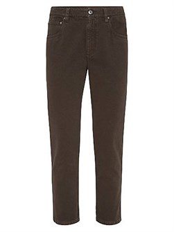 Прямые джинсы Brunello Cucinelli из окрашенного денима с пятью карманами и блестящей отделкой 11167318