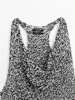 Пуловер без рукавов с драпировкой и двухцветным принтом от Massimo Dutti из 100% хлопка 11202029