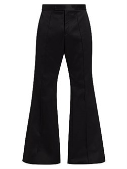 Сатиновые брюки клёш LaQuan Smith с поясом и карманами, 53% вискоза / 47% хлопок 11020110