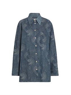 Рубашка Blufields из стрейч-денима с жаккардовым узором и длинными рукавами, anOnlyChild 11165491