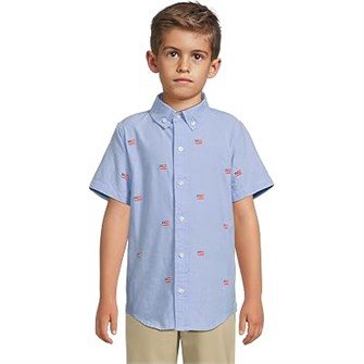 Классическая рубашка с вышитым флагом для мальчиков и девочек Janie and Jack, 100% хлопок 11226538