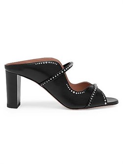 Malone Souliers Сандалии Norah на каблуке 70мм из нубука с заклепками и двойными ремешками 11168008