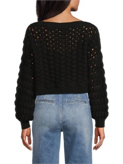 Укороченный свитер Allene классической пышной вязки от Alice + Olivia, лонгслив с лодочным вырезом 11170024