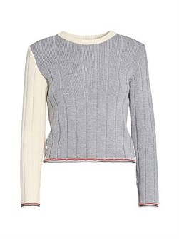 Свитер из мериносовой шерсти Fun Mix от Thom Browne с накладными пуговицами и логотипом 11167116