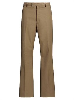 Хлопковые канвасовые прямые брюки Ferragamo с молнией и боковыми карманами, произведено в Италии 11016453