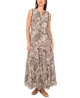 Макси-платье без рукавов для женщин от Vince Camuto с кружевной отделкой и узором пейсли, 100% вискоза 11233390