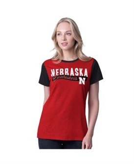 G-Iii Футболка с короткими рукавами Nebraska Huskers Ringer из мягкого смесового трикотажа с круглым вырезом для молодежи 11224936