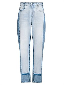 Джинсы из смешанного денима Stella McCartney с эффектом делаве, 100% органический хлопок, произведены в Италии 11020491