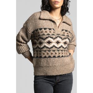 Weekend Los Angeles Молодёжный свитер Spencer Fair Isle с воротником Johnny и длинными рукавами 10049606