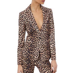 Эко-кожаный блейзер Macey с вырезом и классическим воротником от Alice + Olivia, подкладка из полиэстера 10049050