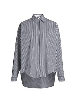 Оверсайз-рубашка Wedge из стрейчевого хлопка с длинными рукавами и скрытой застежкой от Michael Kors 11022901