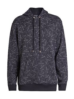 Худи Balmain из хлопка с логотипом, карманом-кенгуру и регулируемым капюшоном 11023029