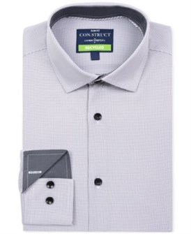 Мужская сорочка с узором Slim Fit от Construct, четырехсторонняя стрейч-ткань, влагоотводящая, немнущаяся 11173885