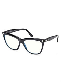 Tom Ford Очки с ацетатной оправой, синими защитными линзами 56 мм, сделаны в Италии 11013719