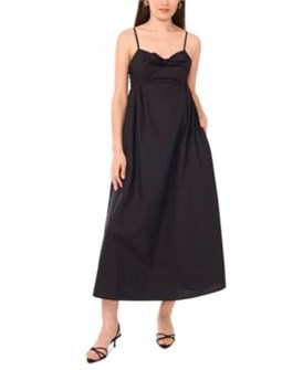 Макси-платье из хлопка без рукавов с поясом спереди и карманами от 1.State с v-образным вырезом 11225823