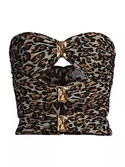 Топ Dressler без бретелей с леопардовым принтом и вырезами от Ronny Kobo 10047228