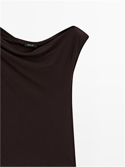 Ассиметричный топ без рукавов из 100% хлопка от Massimo Dutti 11202071