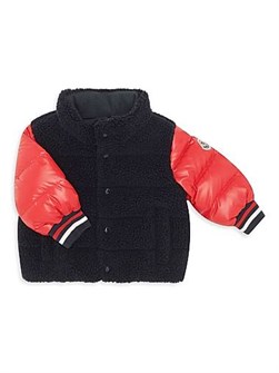 Пуховик для младенцев и мальчиков Moncler Tyler из мягкого плюшевого материала с утеплёнными рукавами и карманами 11169372