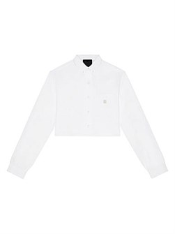 Приталенная рубашка из поплина Givenchy с длинными рукавами, классическим воротником, выполненная из 100% хлопка 11165676