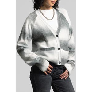 Weekend Los Angeles Кардиган Brina с омбре полосками, V-образным вырезом, длинными рукавами и передними карманами 10047891