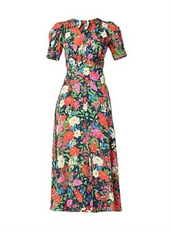Миди-платье с цветочным принтом и V-образным вырезом Bryson от Shoshanna 11029201