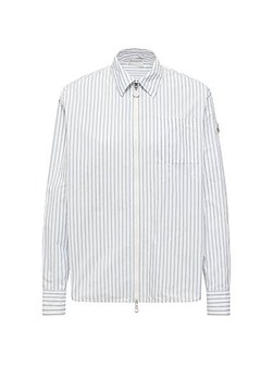 Лонгслив Moncler из нейлона с полоской, молнией и регулируемыми манжетами 11167578