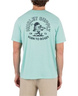 Hurley Мужская футболка с коротким рукавом Born To Bogey из средней плотности хлопкового трикотажа с уникальным принтом 11233396