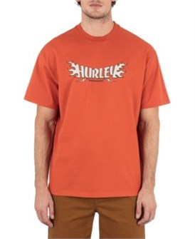 Мужская футболка Hurley Burnt с коротким рукавом из 100% хлопка, стандартный крой и графический принт 11233676