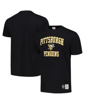 Футболка черная Mitchell &amp, Ness с вышитым логотипом команды Pittsburgh Penguins, 100% хлопок 11222739