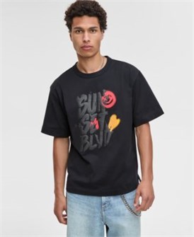 Хлопковая футболка Mode of One с графическим принтом Sunset Blvd и свободным кроем для комфортного стиля 11177087