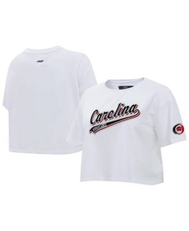 Женская укороченная футболка Pro Standard Carolina Hurricanes с вышивкой и графическими элементами 11223882