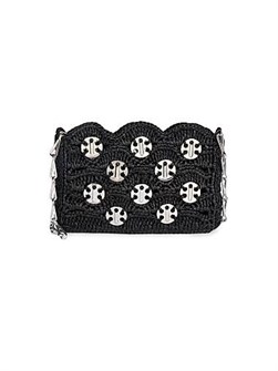 Paco Rabanne Сумка из рафии Sac A Main с металлизированными акцентами и съемным цепочечным ремешком 11025287