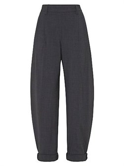 Широкие брюки из шерсти Brunello Cucinelli с тропическим декором из моноили, 75% шерсть 11167887