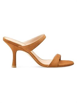 Замшевые сандалии Nudist 85MM с открытым носком и заостренным каблуком от Stuart Weitzman 11012277