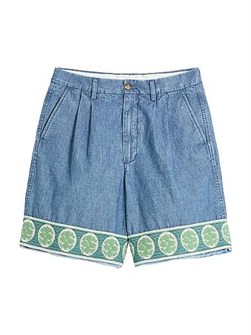 Valentino Garavani Джинсовые шорты-бермуды Valentino с жаккардовой отделкой, регулярного кроя, 100% хлопок, сделаны в Италии 11167634