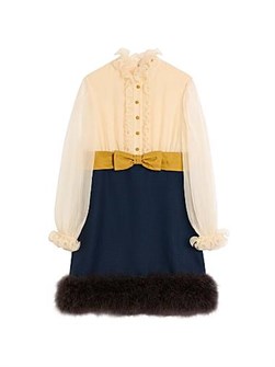 Valentino Garavani Короткое платье Valentino с отделкой из перьев из 100% вискозы, Италия 11167728