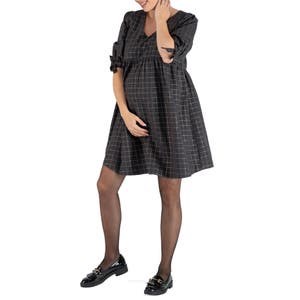 Cache Coeur Молодёжное клетчатое платье для беременных и кормящих Janis с завязками, 100% органический хлопок 10048987