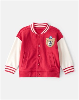 Молодежный бомбер Carter',s с медвежьей нашивкой и застёжками на пуговицах, красный 11170376