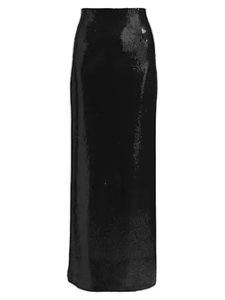 Galvan London Макси-юбка Beating Heart от Galvan с застежкой на молнии из искрящихся металлических пайеток 11164324