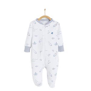 babycottons Пижама из премиального пима Sea с застежкой-молнией, закрытыми ножками для новорожденных до 9 месяцев 10047744