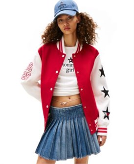 Tommy Jeans Парка с оверсайз-кроем из комфортного хлопка со стразами для девушек от Tommy Girl 11239612