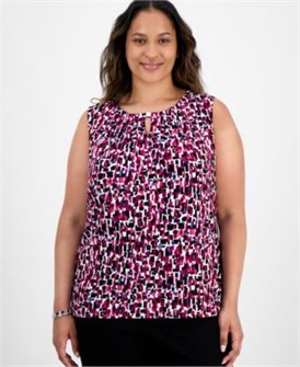 Майка большого размера без рукавов с принтом Chiclet от Kasper, 95% полиэстер, 5% спандекс 11227899